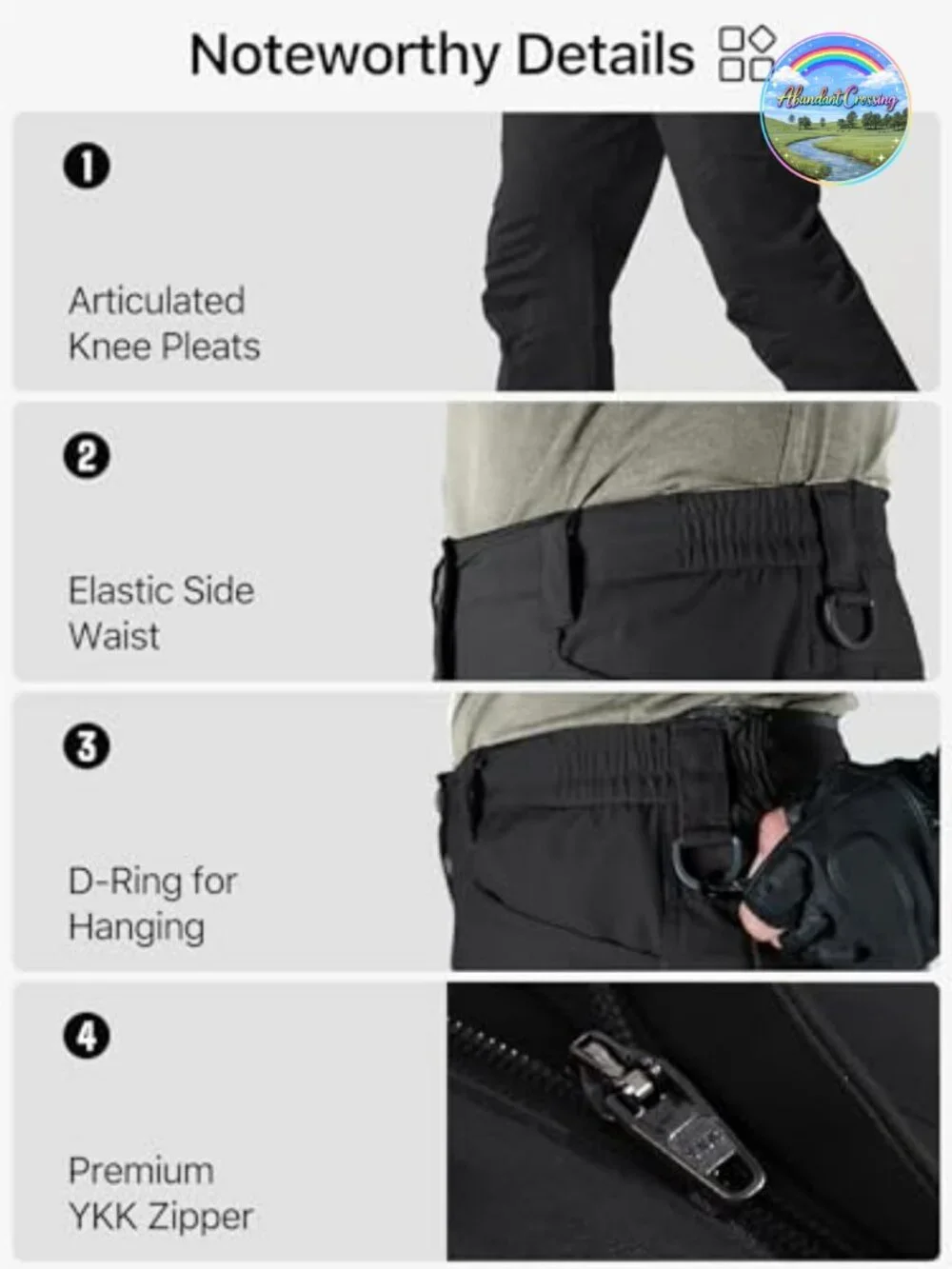 Men's Tactical Cargo Pants Ripstop Duty Work Hiking Trousers with Multi Pockets